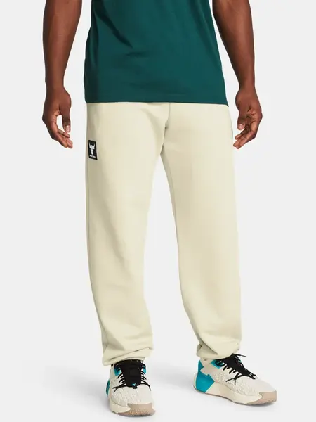 Krémové tepláky Under Armour Pjt Rock Hwt Terry Jgr