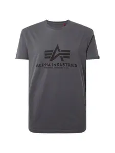 ALPHA INDUSTRIES Tričko  tmavosivá / čierna