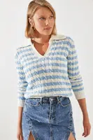 Bianco Lucci Hair Polo Neck Sweater