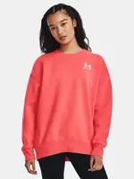Under Armour Mikina Essential Flc OS Crew-RED - Dámské