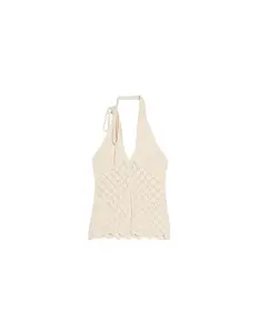Bershka Vyšívaný top  nebielená