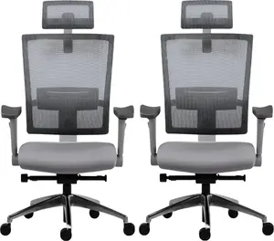 MERCURY 2PACK Ergonomická kancelárska stolička WINDY sivá, vysoké postavy (2 ks)