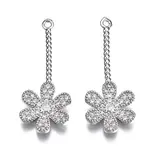 Brass Micro Pave Clear Cubic Zirconia Pendants