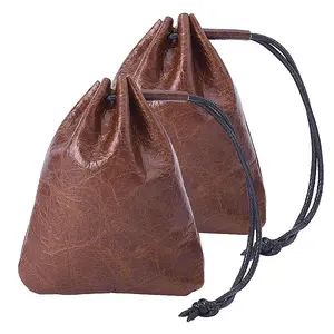Leather Drawstring Pouches Packaging Bags for Jewelry