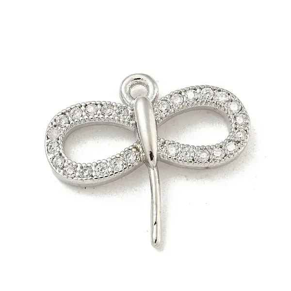 Brass Micro Pave Clear Cubic Zirconia Pendants