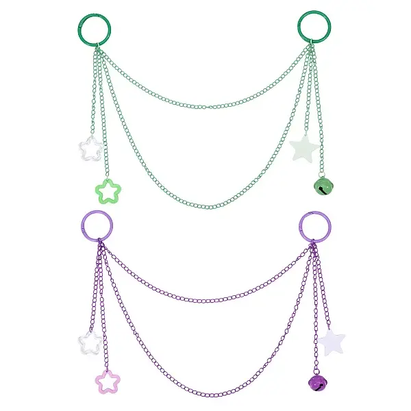 2Pcs Acrylic & Alloy Bag Extender Chains