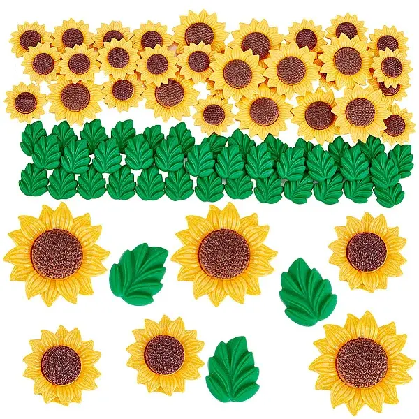 30Pcs 2 Styles Opaque Resin Cabochons