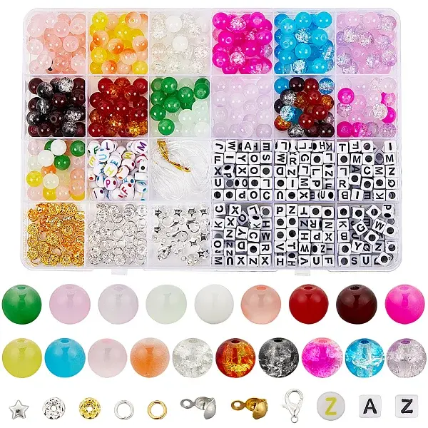 DIY Glass & CCB Plastic Beads Bracelet Making Kits