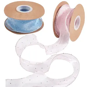 20 Yards 2 Colors Polyester Ribbon with Rhinestone