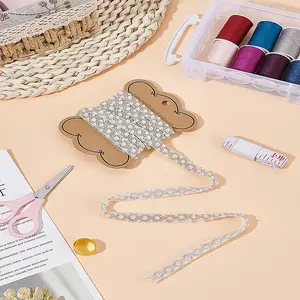 2Yards Plastic Bead Gauze Lace Trim