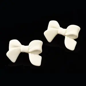 Spray Painted CCB Plastic Bowknot Stud Earring Findings