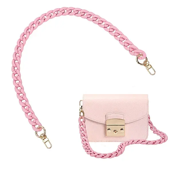 Rubberized Acrylic Cuban Link Chain Bag Chains