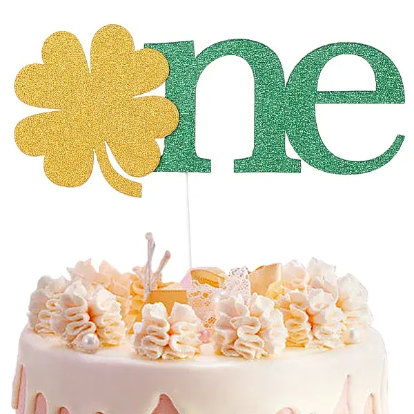 Saint Patrick's Day Clover Paper Cake Toppers