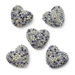 Sparkling Acrylic Heart Beads with Rhinestone Embellishment