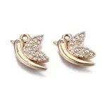 Brass Micro Pave Clear Cubic Zirconia Charms