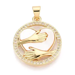 Brass Micro Pave Clear Cubic Zirconia Pendants