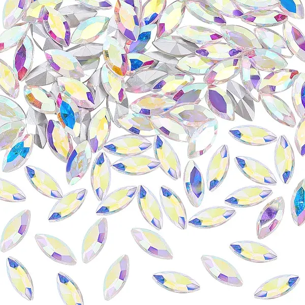 100Pcs Pointed Back Glass Rhinestone Cabochons