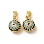 Brass Micro Pave Colorful Cubic Zirconia Charms