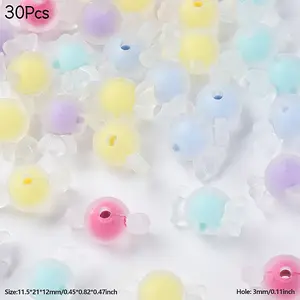 30Pcs Transparent Acrylic Beads