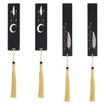 4Pcs 2 Style Brass or Stainless Steel Bookmarks