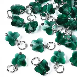 Faceted Transparent Glass Charms