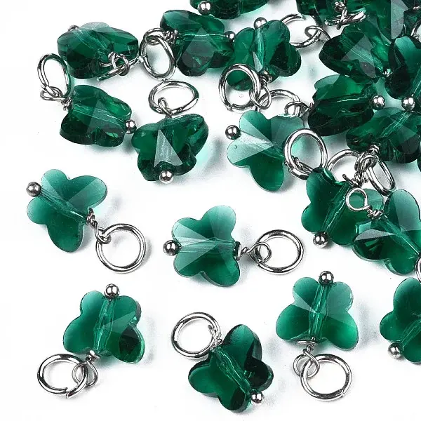 Faceted Transparent Glass Charms