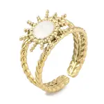 Ion Plating(IP) 304 Stainless Steel Enamel Cuff Finger Rings