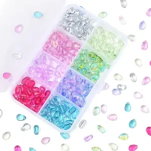 320Pcs 8 Colors Transparent Glass Beads