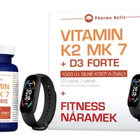 Pharma Activ Vitamín K2 MK 7 + D3 Forte 125 tablet + Fitness náramek