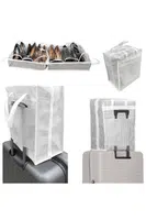 44103 Dewberry Travel Shoe Bag with 6 Compartments-GREY