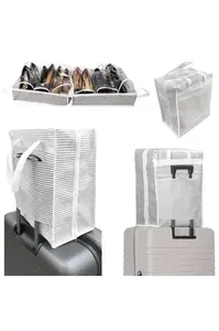 44103 Dewberry Travel Shoe Bag with 6 Compartments-GREY