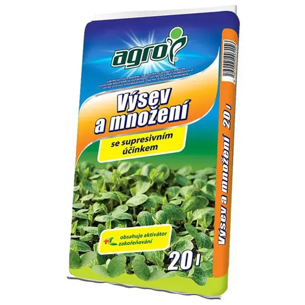 Substrát pro výsev a množení AGRO 20l - rozbaleno - částečně roztržený obal