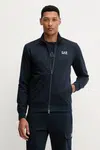 Mikina EA7 Emporio Armani pánská, černá barva, s potiskem, PJVRZ.8NPM31