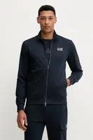 Mikina EA7 Emporio Armani pánská, černá barva, s potiskem, PJVRZ.8NPM31