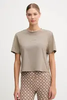 Bavlněné tričko Guess BRITNEY dámské, fialová barva, V3RI08 I3Z14