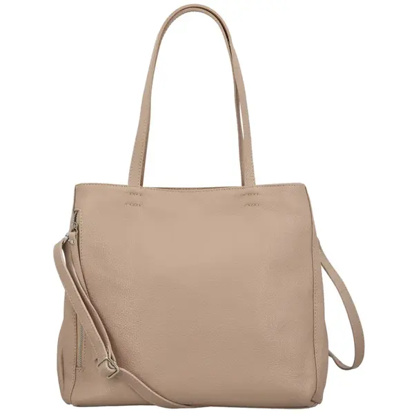 Dámská kožená kabelka na rameno pudrová - Delami Vera Pelle Benito