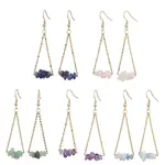 5Pair Natural Gemstone Dangle Earrings