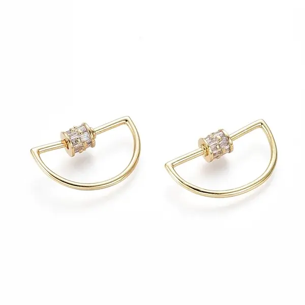 Brass Micro Pave Cubic Zirconia Screw Carabiner Lock Charms