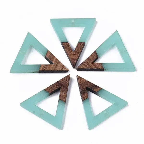 Transparent Resin & Walnut Wood Pendants