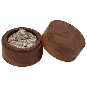 Round Wood Rings Storage Boxes