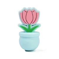 Flower Food Grade Silicone Focal Beads