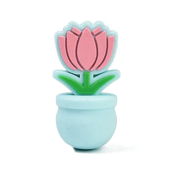 Flower Food Grade Silicone Focal Beads