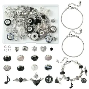 DIY Alloy & Brass European Style Bracelet Making Kits