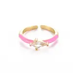 Brass Enamel Cuff Rings