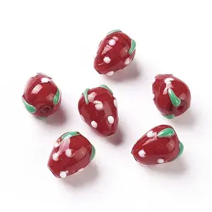 Strawberry Handmade Lampwork Beads