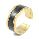 Ion Plating(IP) 304 Stainless Steel Enamel Cuff Finger Rings