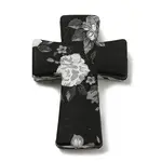 Cross with Flower Silicone Focal Beads