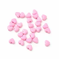 Heart Spray Painted Alloy Beads
