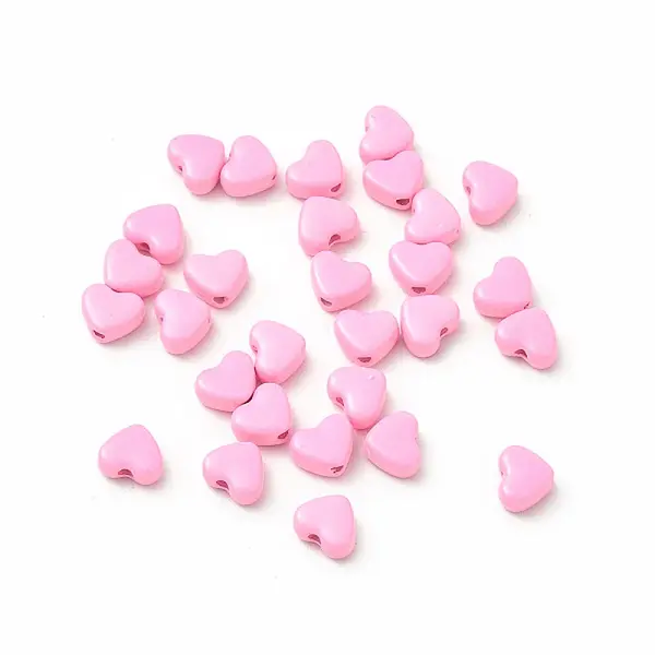 Heart Spray Painted Alloy Beads