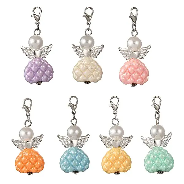 Angel Plastic Pearl & Acrylic Pendant Decorations